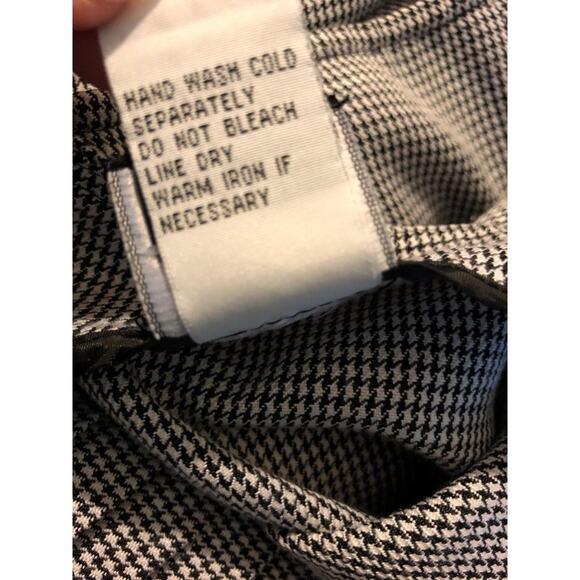 Ali Miles Preppy Academia Houndstooth Black White Drop Waist Pleated Skirt - Picture 8 of 8